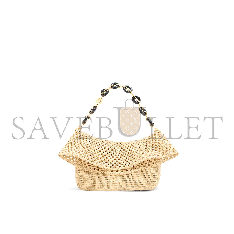L0ew* medium ola bag in raffia and calfskin ap22p22x05 (26*18*13cm)